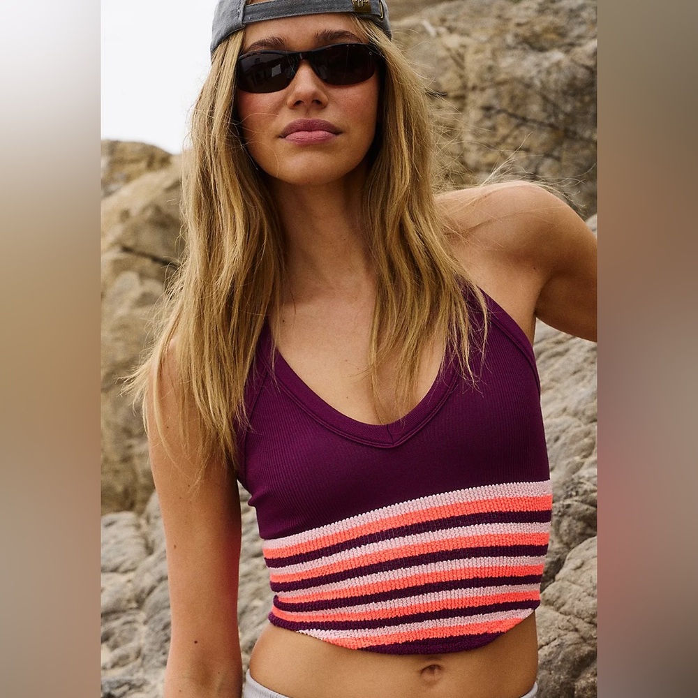 FP MOVEMENT All Clear V-neck Racerback Tank Top NWT